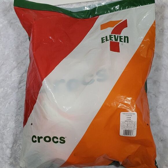 Mega Crush 7 Eleven x Crocs orange and green Mens 6, Womens 8 - Picture 12 of 14